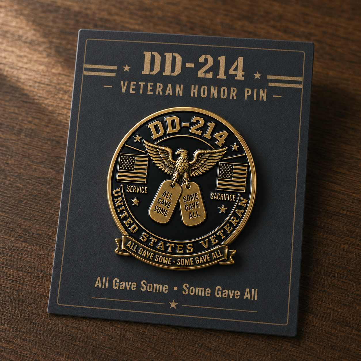 DD-214 United States Veteran Enamel Pin