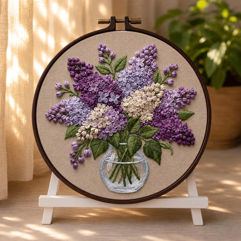Lilac Embroidery Kit