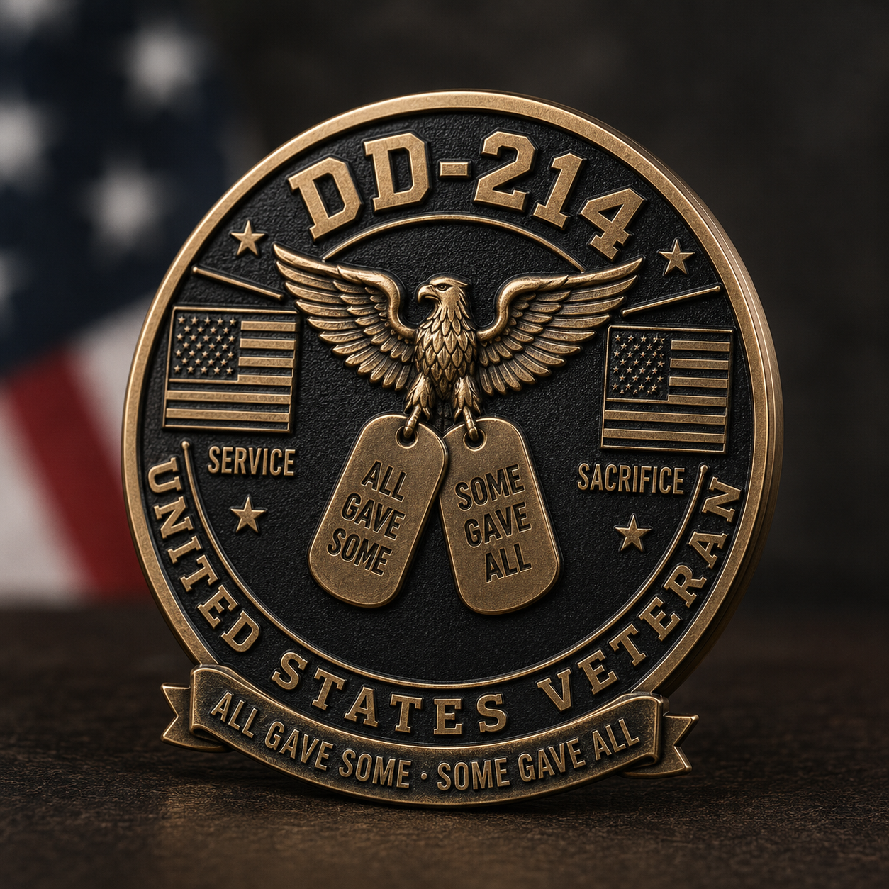 DD-214 United States Veteran Enamel Pin