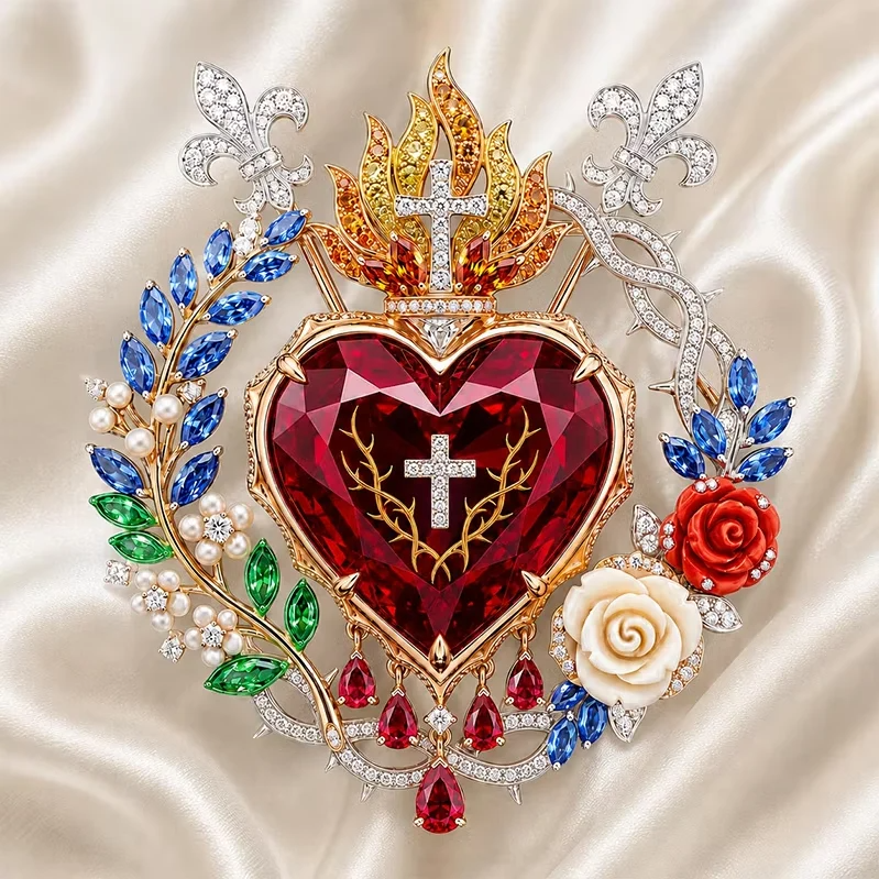 Sacred Heart of Faith Brooch