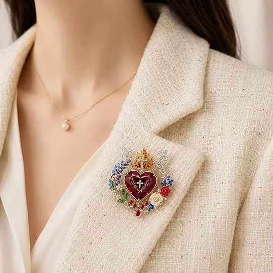 Sacred Heart of Faith Brooch