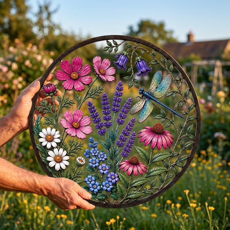Dragonfly Wildflower Garden Wall Decor