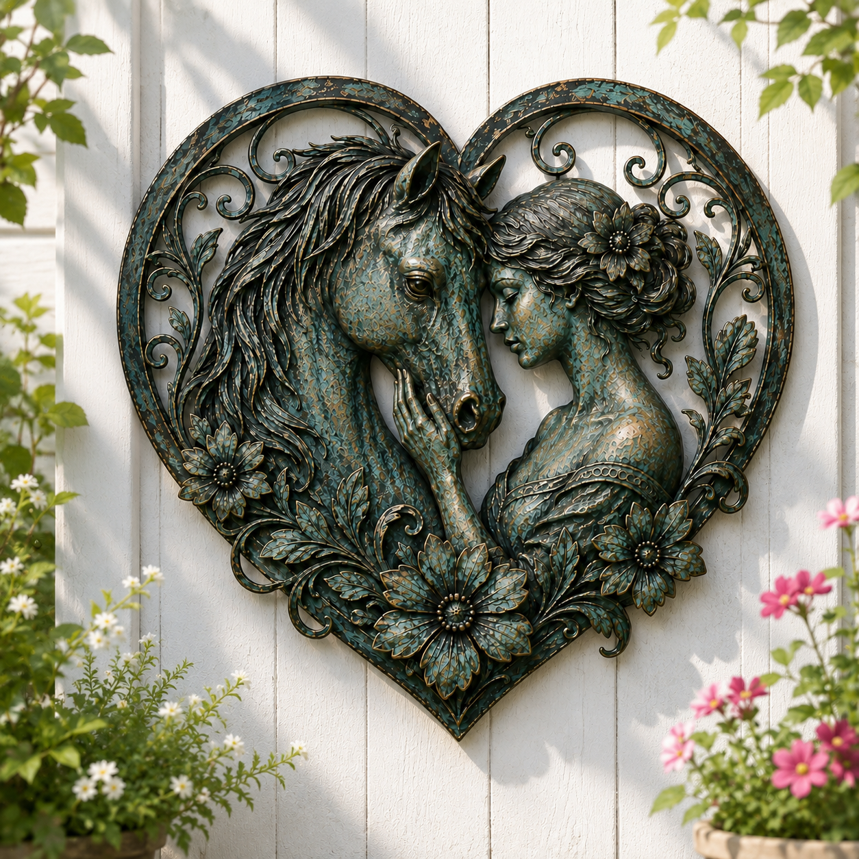 Horse & Woman Heart Wall Decor