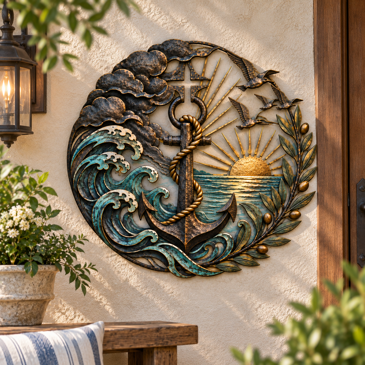 Faith Anchor Ocean Metal Wall Decor