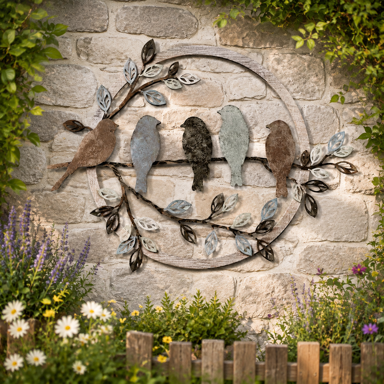 Birds on a Branch Garden Wall Decor
