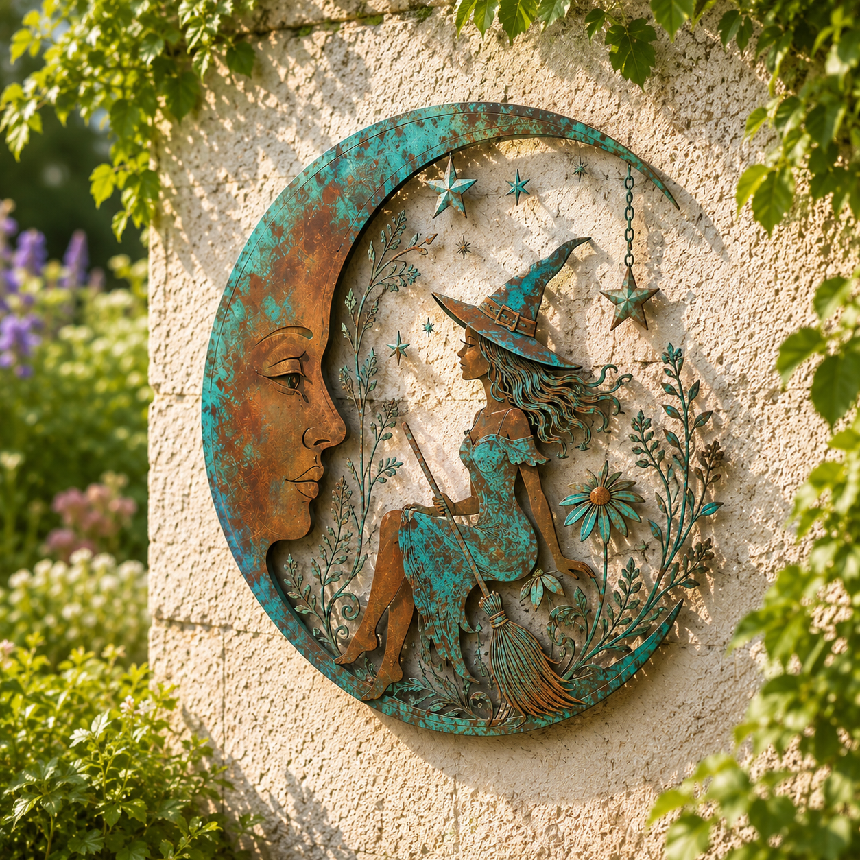Crescent Moon Witch Wall Decor