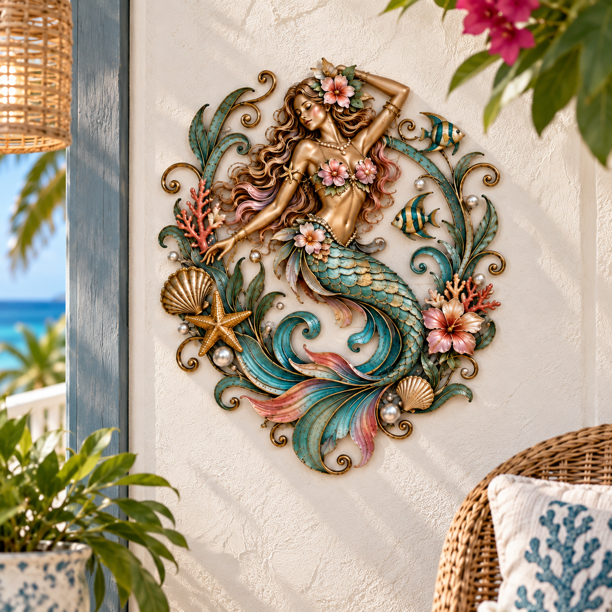 Mermaid Metal Wall Decor