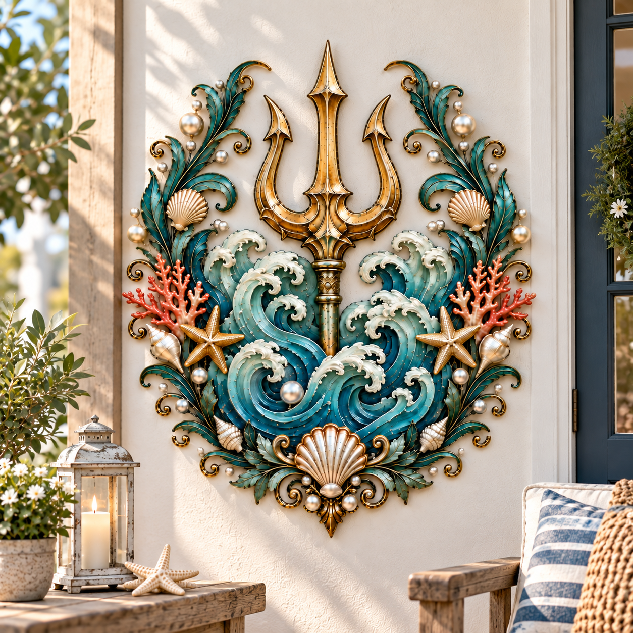 Poseidon’s Trident Metal Wall Decor