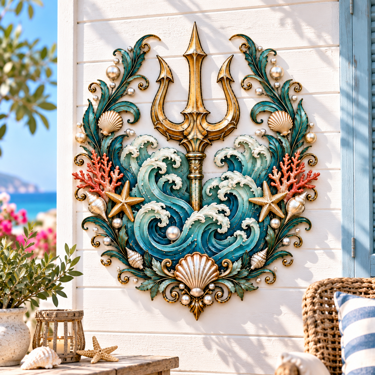 Poseidon’s Trident Metal Wall Decor