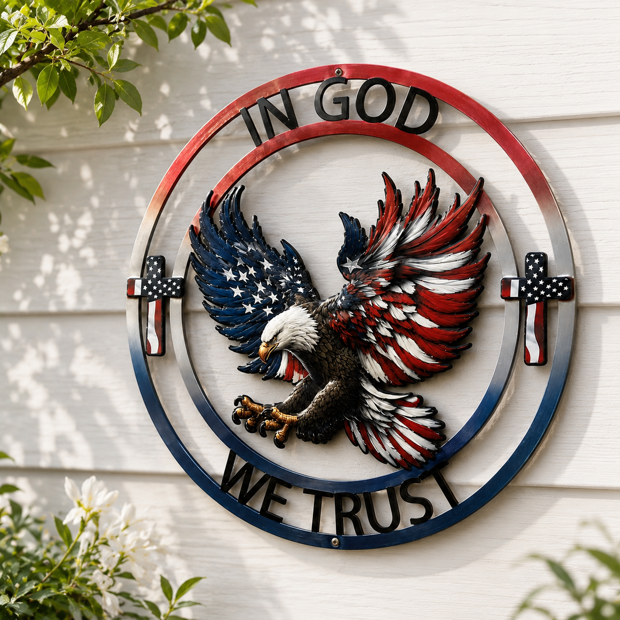 In God We Trust Bald Eagle Wall Decor