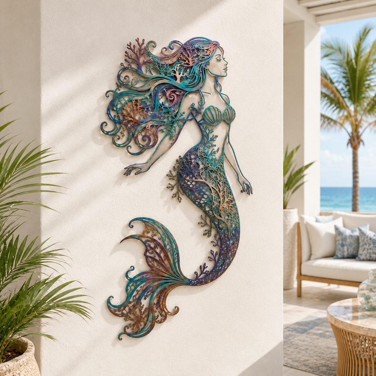 Mermaid Metal Wall Decor