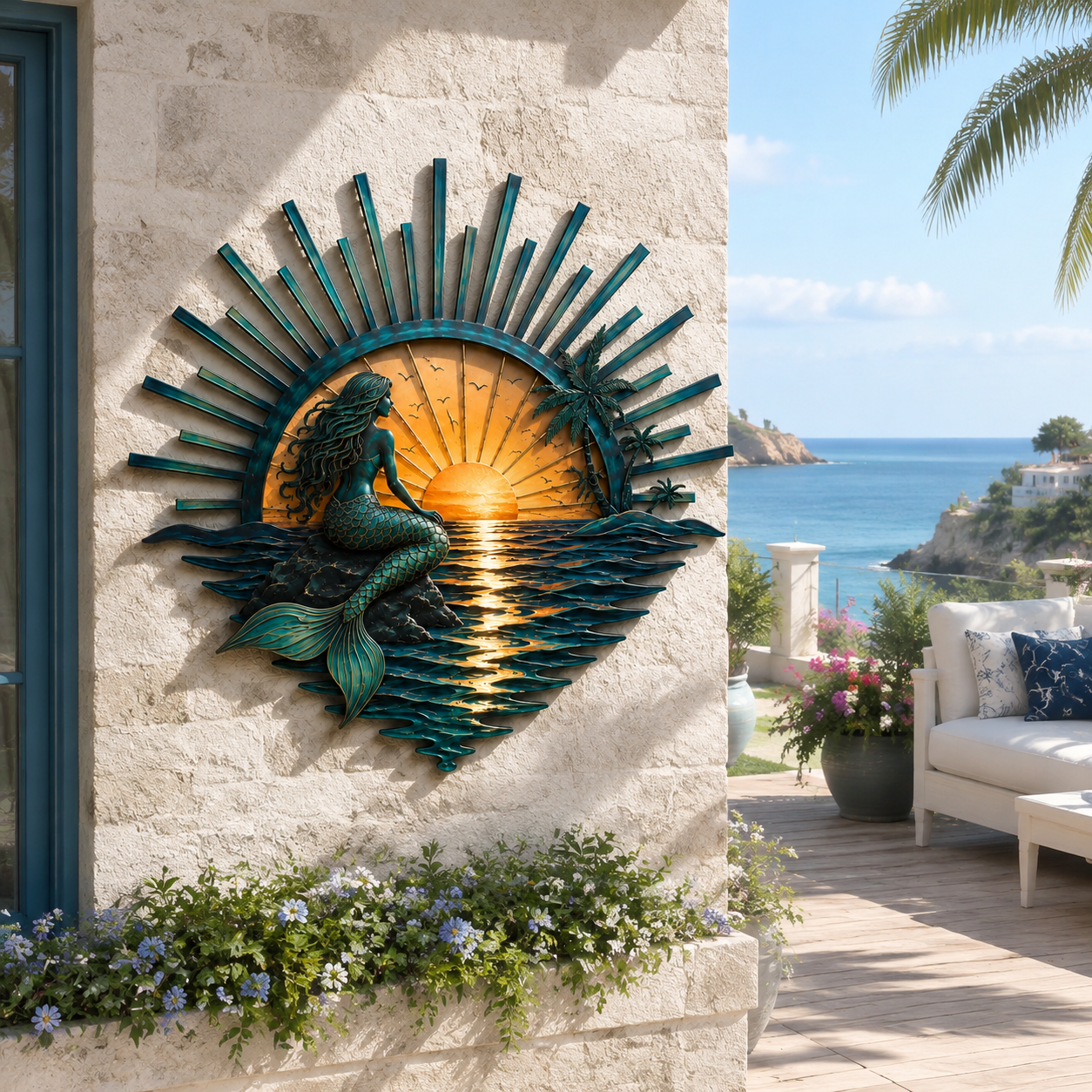 Mermaid Sunset Ocean Wall Decor
