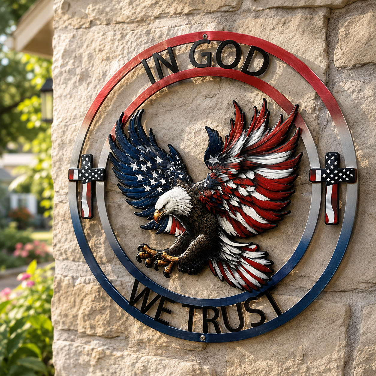 In God We Trust Bald Eagle Wall Decor