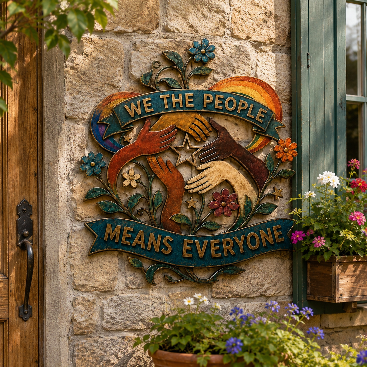 We The People Means Everyone Metal Wall Decor