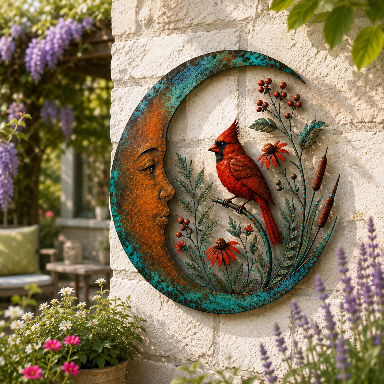 Moon Cardinal Wall Decor