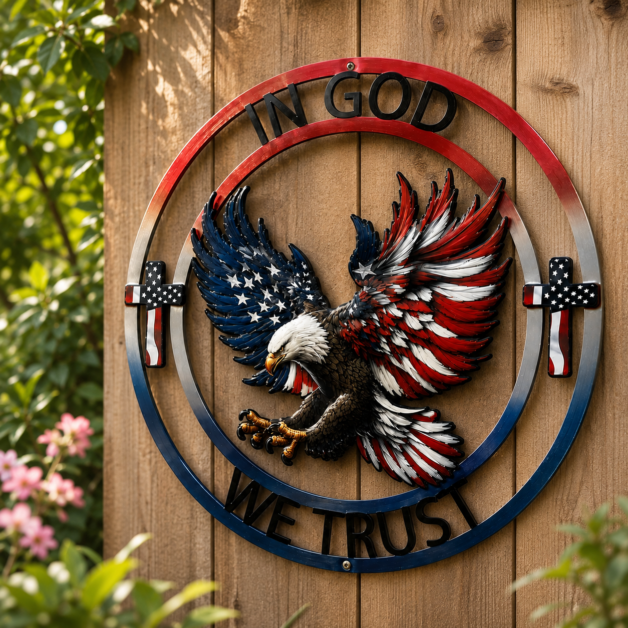 In God We Trust Bald Eagle Wall Decor