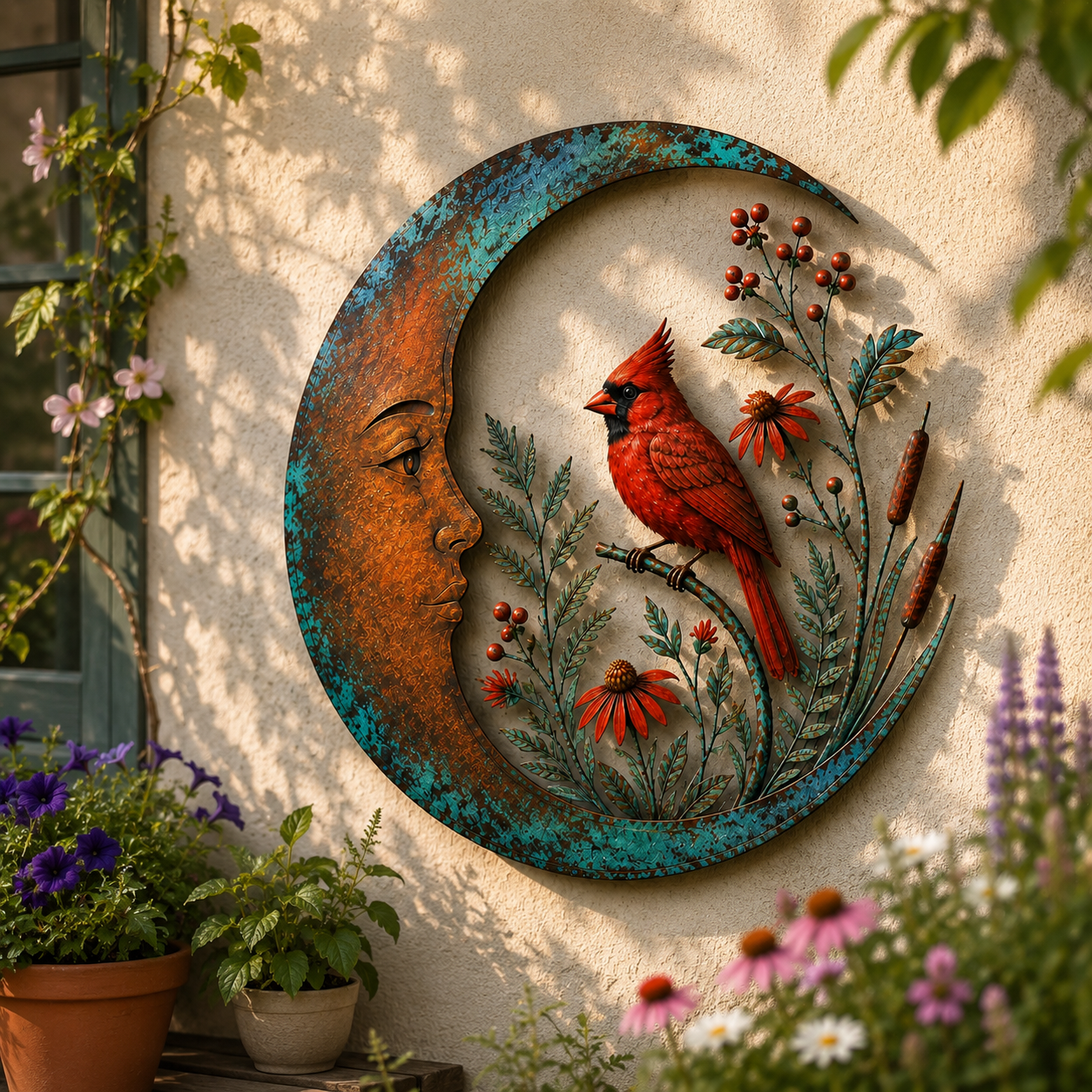 Moon Cardinal Wall Decor