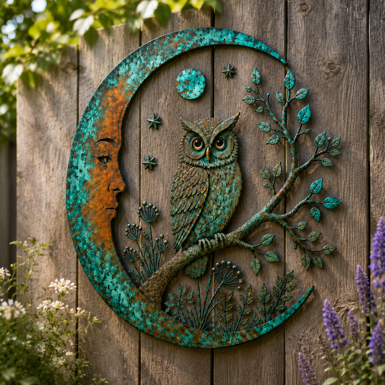 Crescent Moon Owl Wall Decor