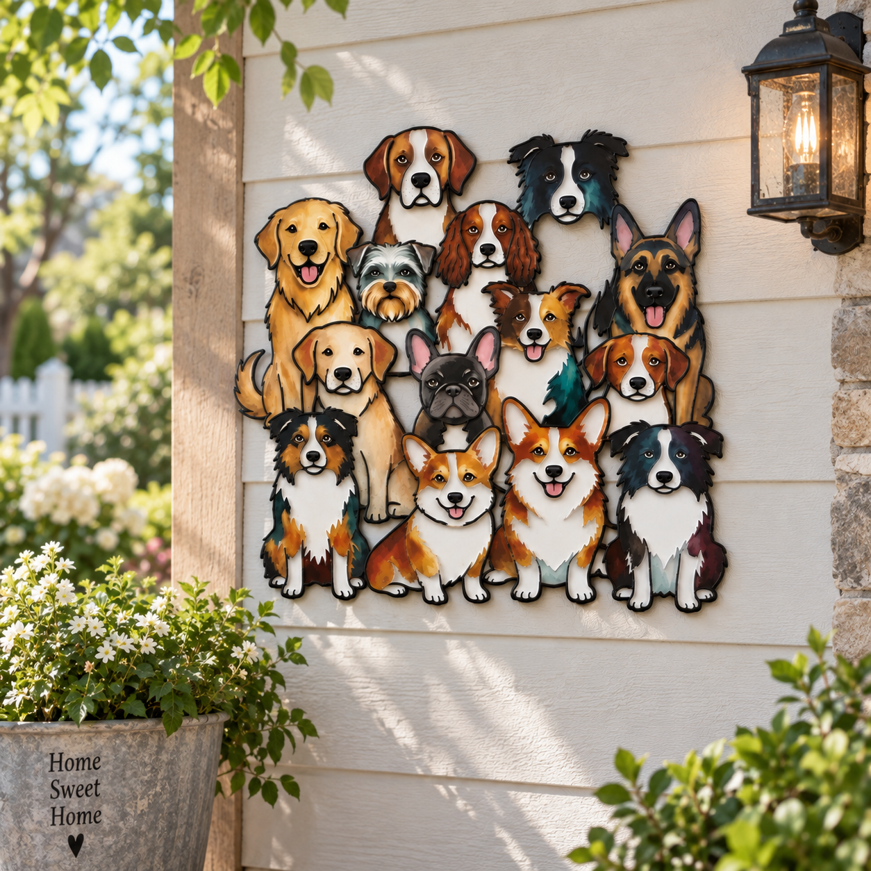 Colorful Multi-Breed Dog Wall Decor