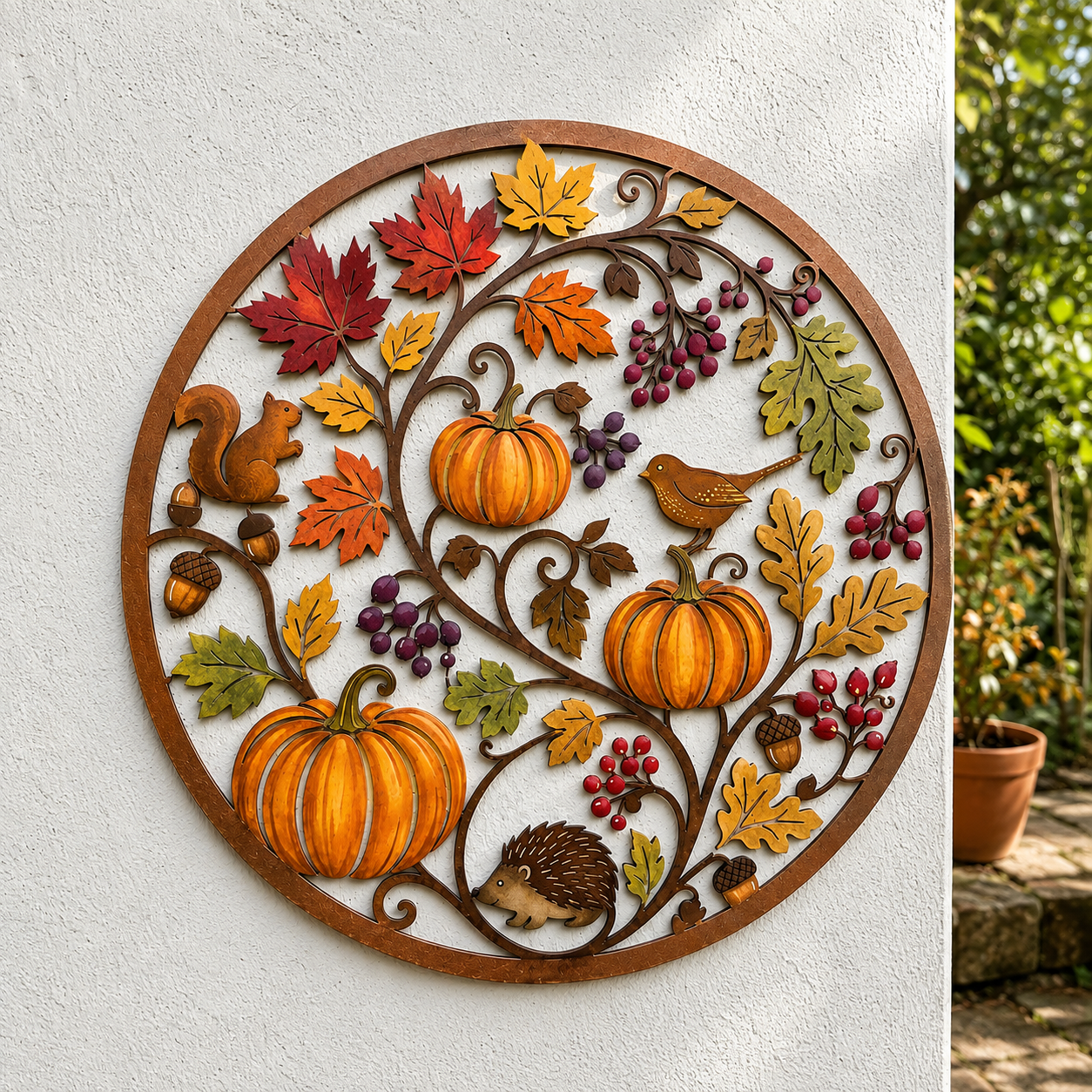 Fall Pumpkin Metal Sign