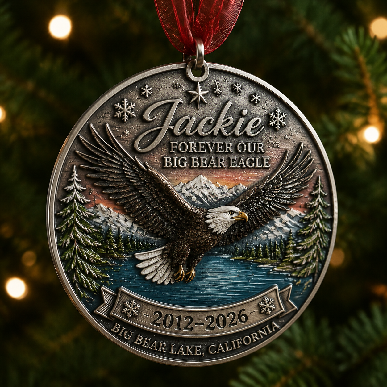 Jackie Bald Eagle Memorial Christmas Ornament