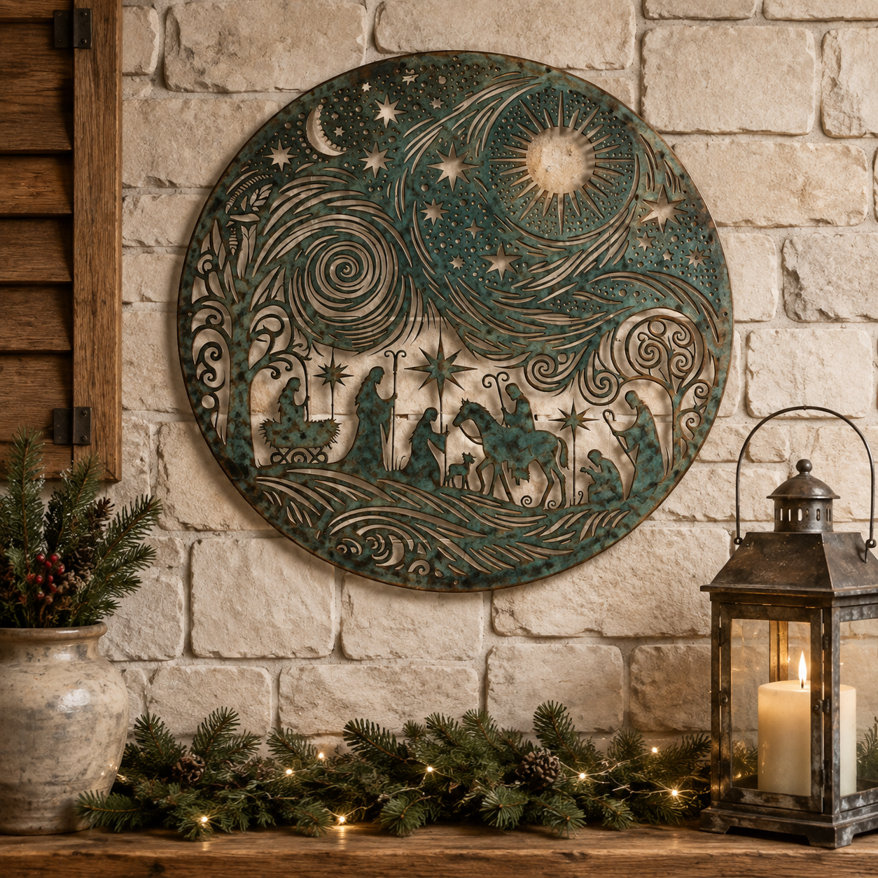 Starry Night Nativity Wall Decor