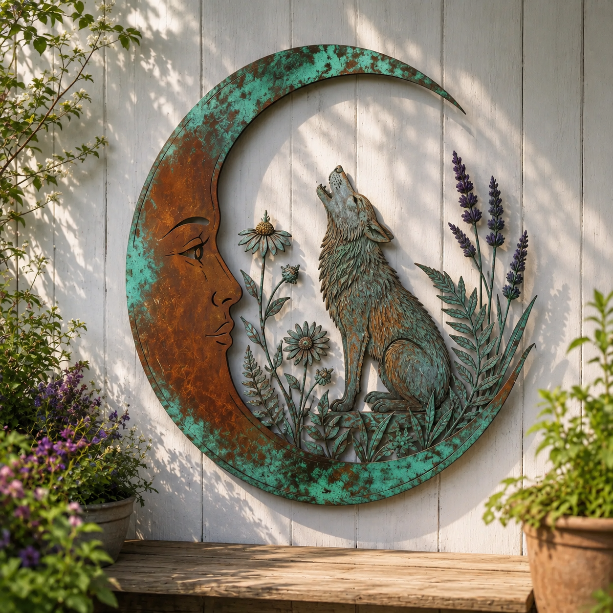 Moon Wolf Wall Decor