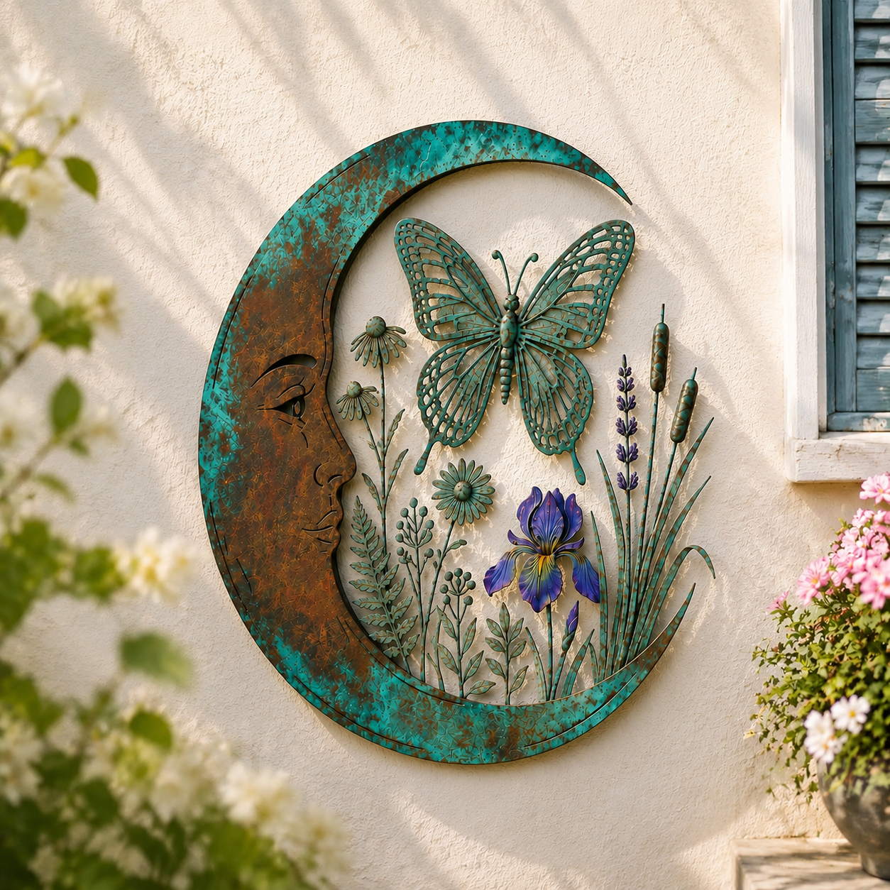 Crescent Moon Butterfly Wall Decor
