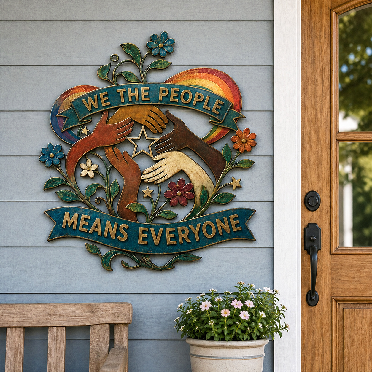 We The People Means Everyone Metal Wall Decor