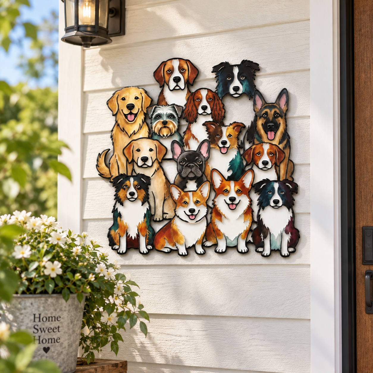 Colorful Multi-Breed Dog Wall Decor