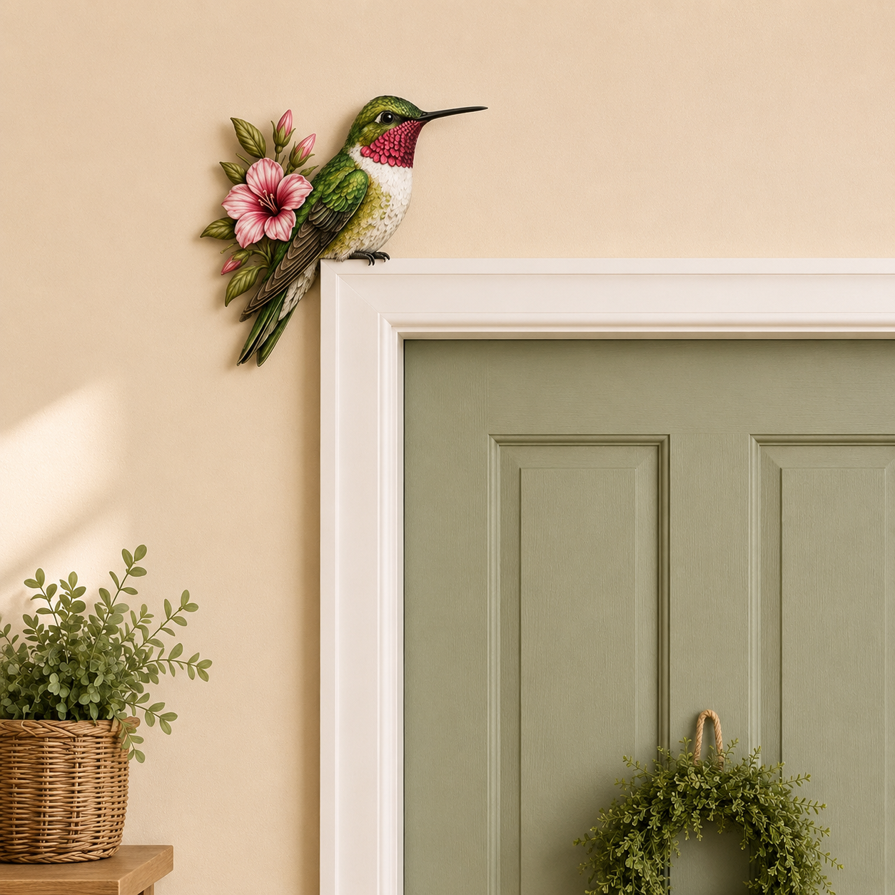  Wooden Hummingbird Door Topper