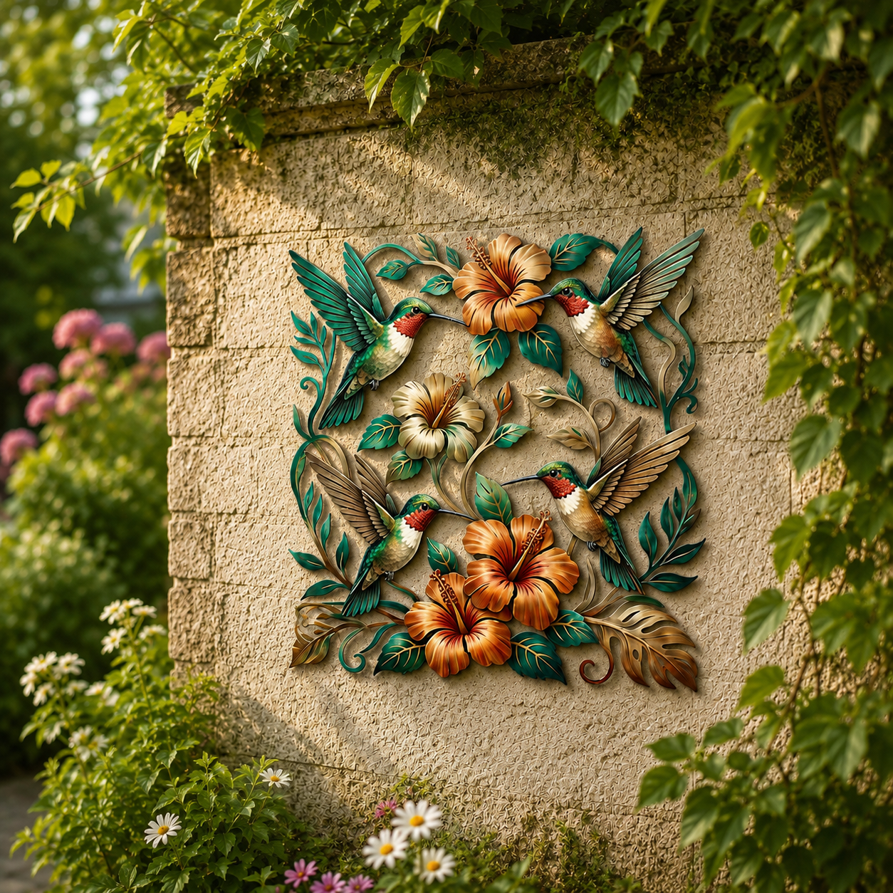 Tropical Hummingbird Metal Wall Decor