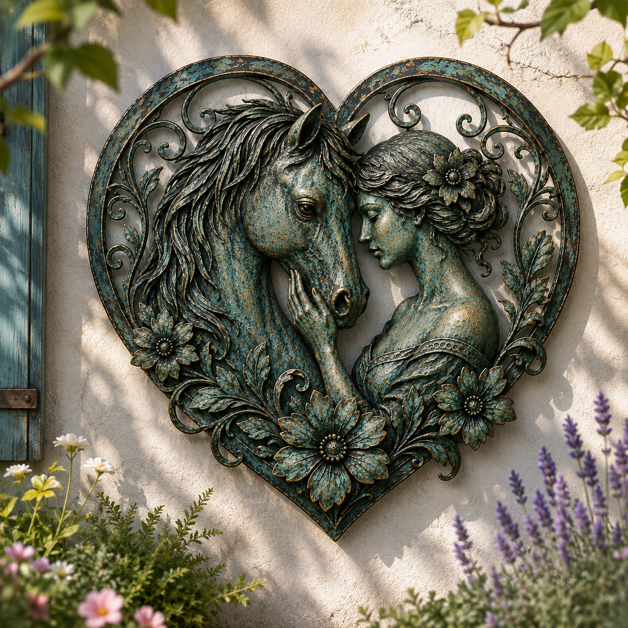 Horse & Woman Heart Wall Decor