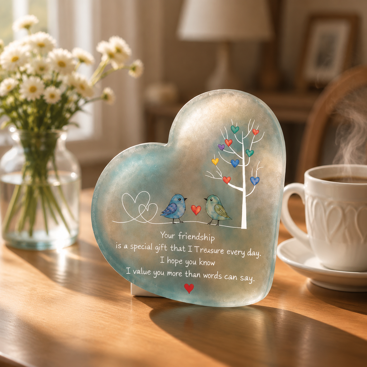 💚Heartfelt Friendship Seaglass Keepsake Plaque