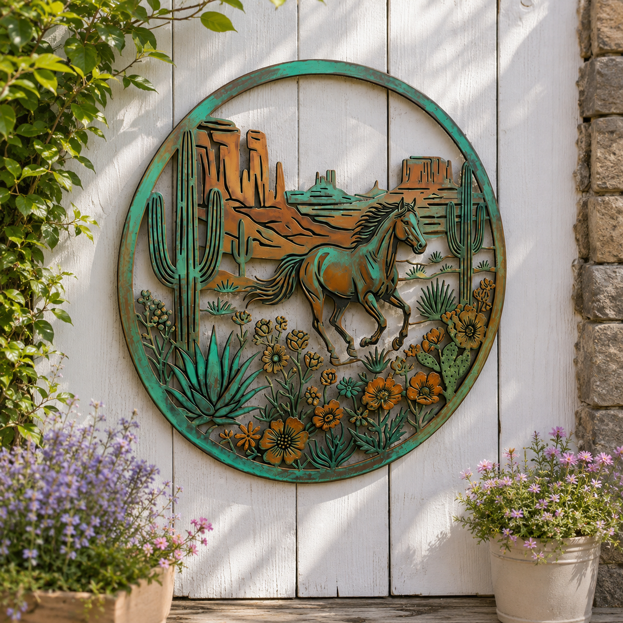 Western Horse Desert Garden Wall Decor