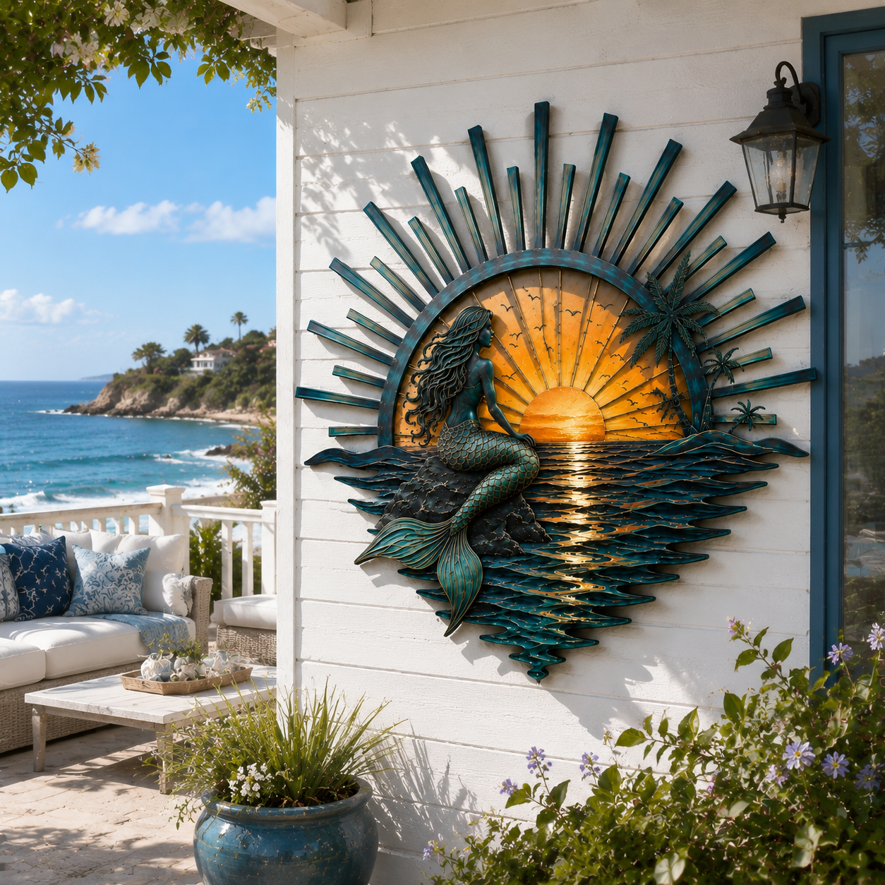 Mermaid Sunset Ocean Wall Decor