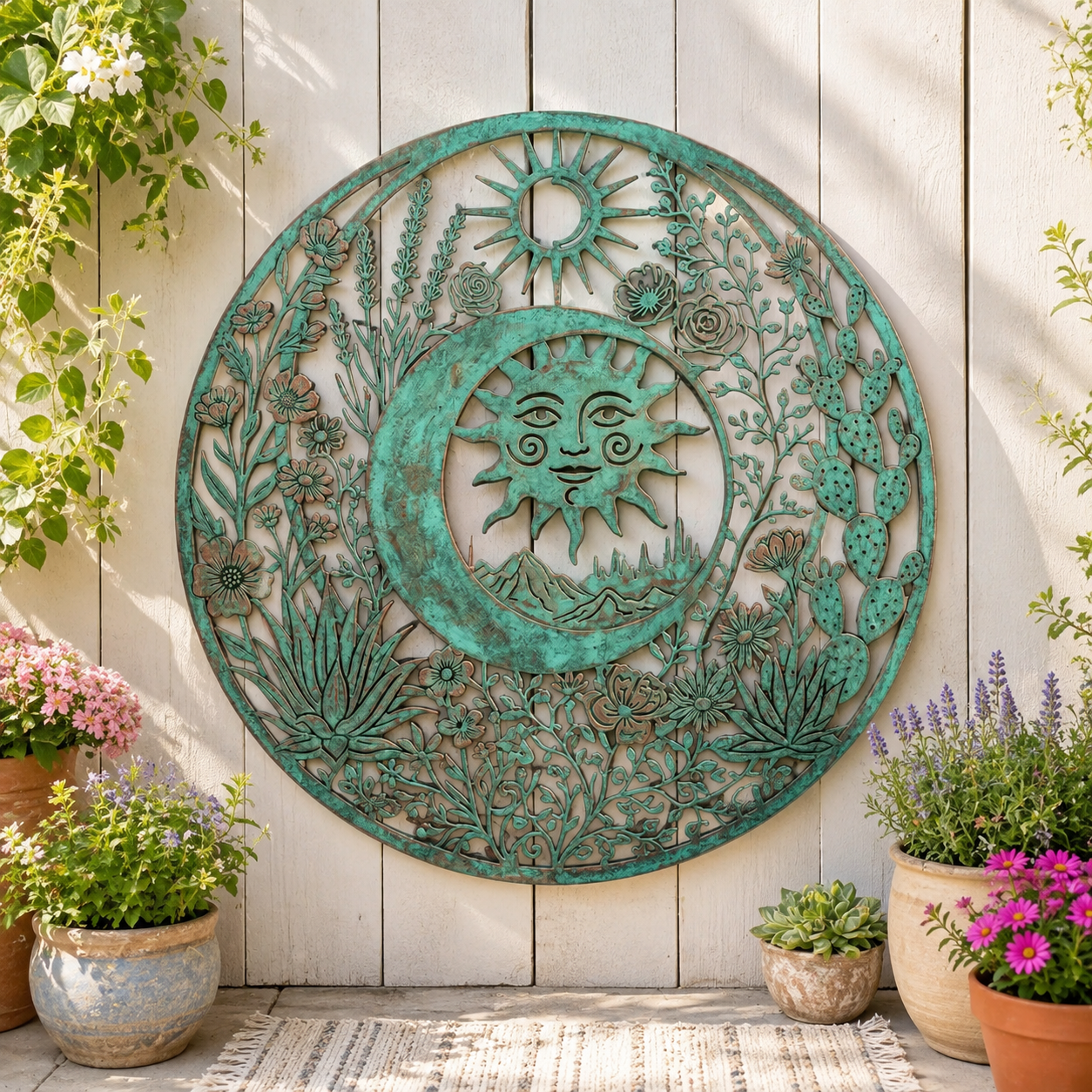 Desert Sun & Moon Garden Wall Decor