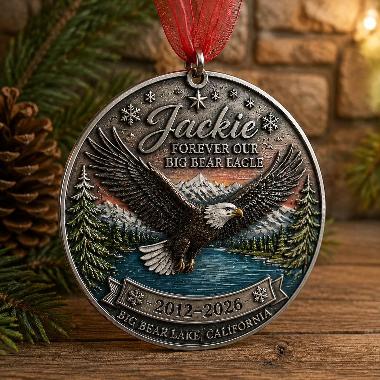 Jackie Bald Eagle Memorial Christmas Ornament
