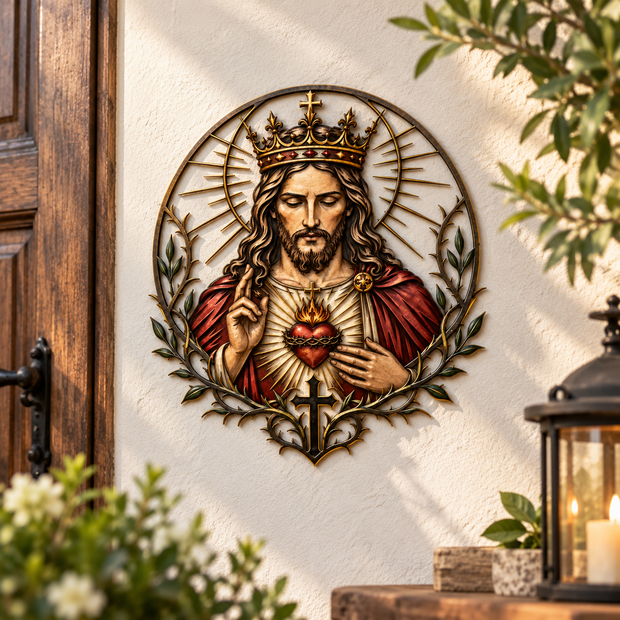 Sacred Heart of Jesus Metal Wall Art