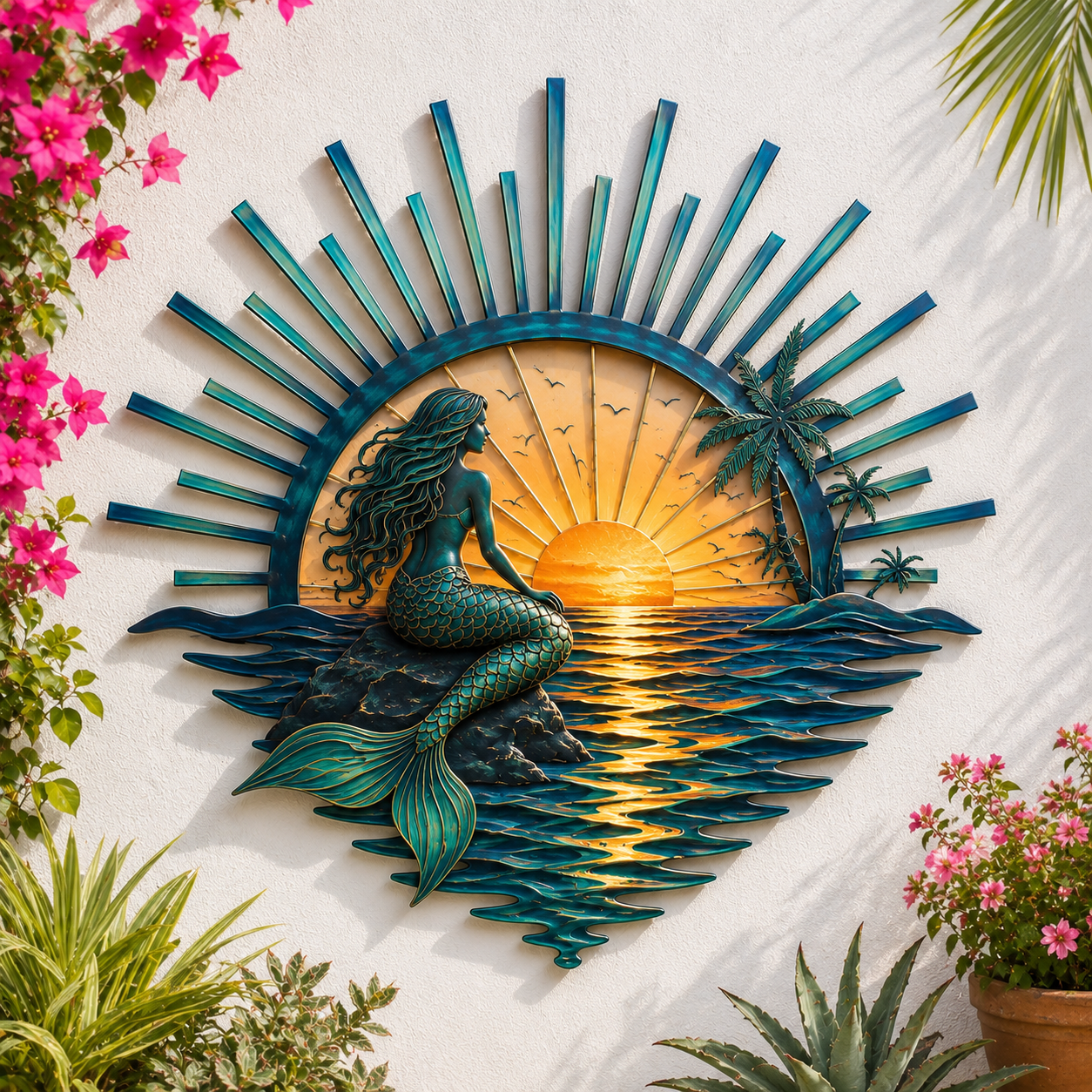 Mermaid Sunset Ocean Wall Decor