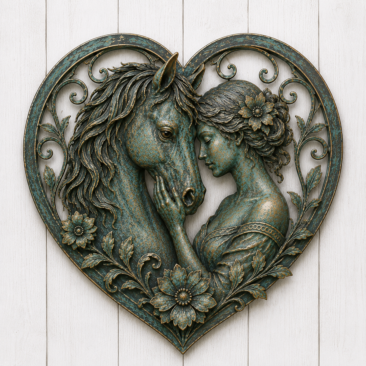 Horse & Woman Heart Wall Decor