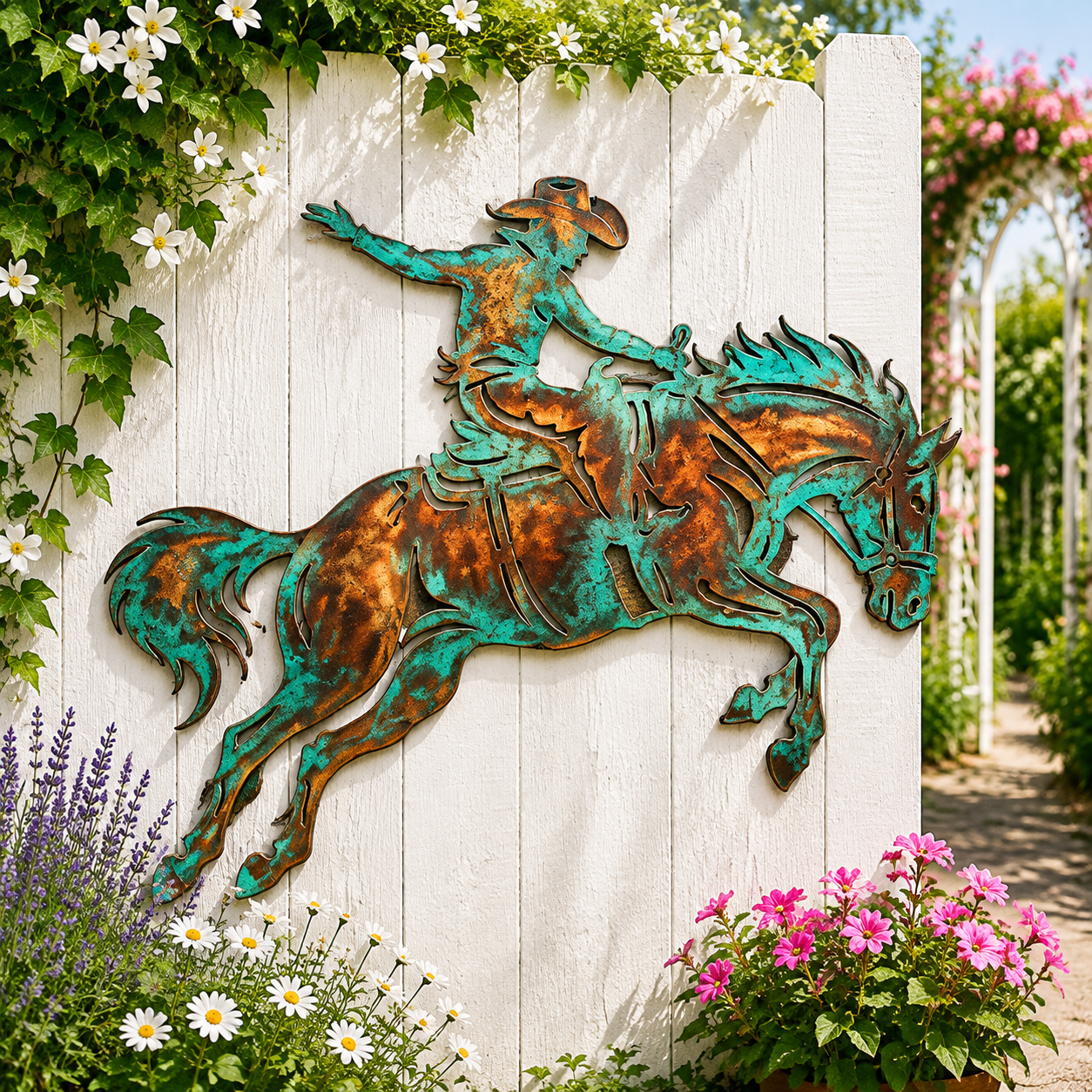 Cowboy Horse Rider Metal Wall Decor