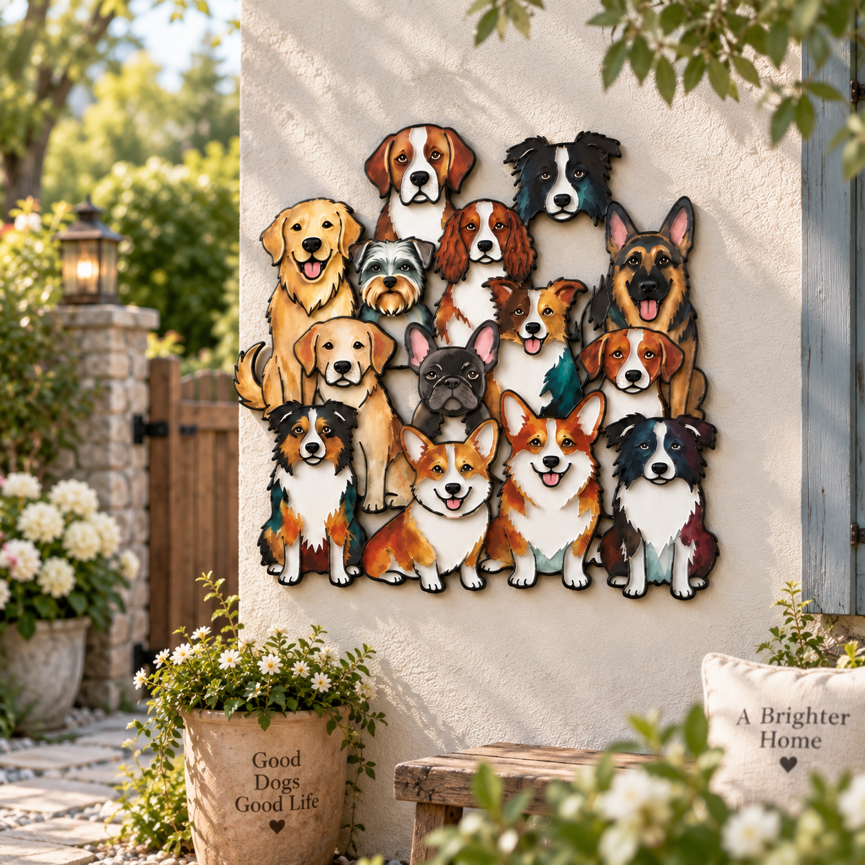 Colorful Multi-Breed Dog Wall Decor