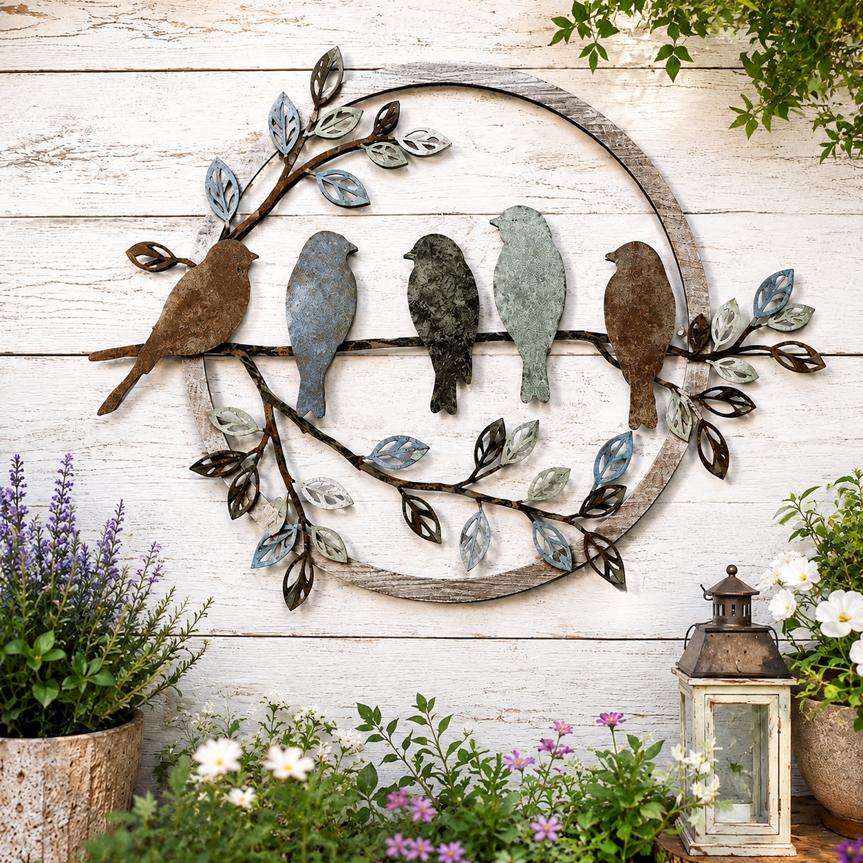 Birds on a Branch Garden Wall Decor