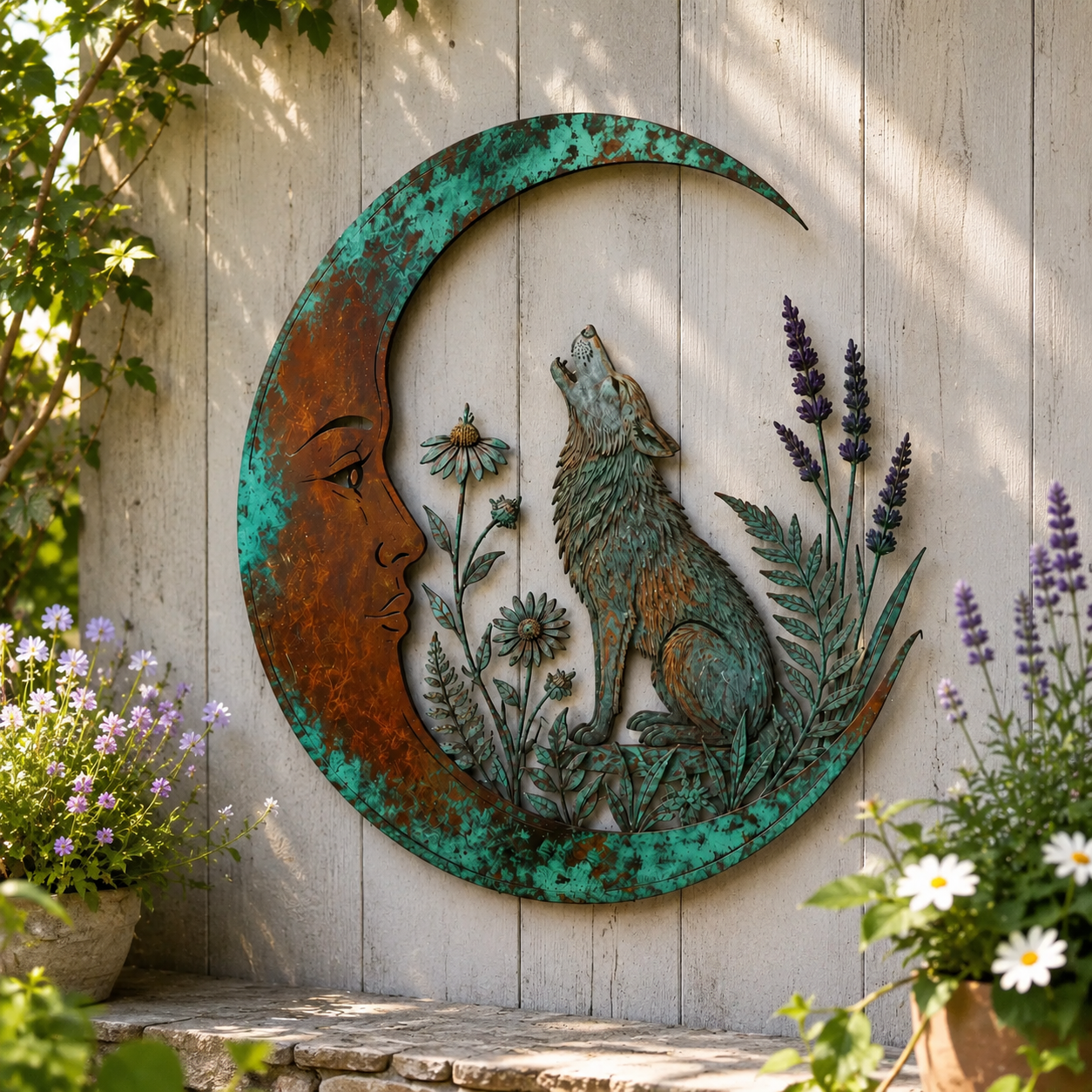 Moon Wolf Wall Decor