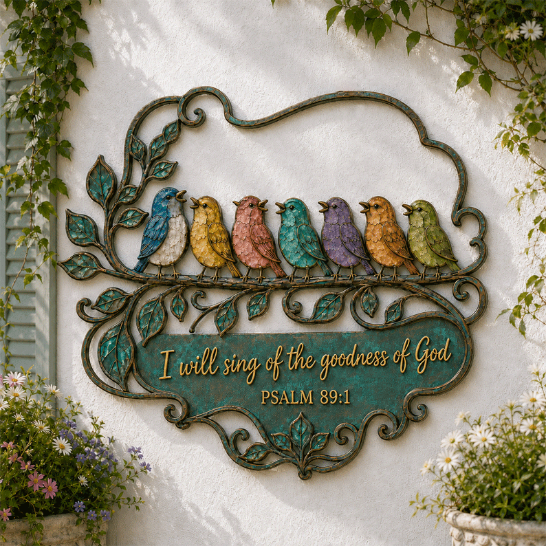 Psalm 89:1 Singing Birds Garden Wall Decor