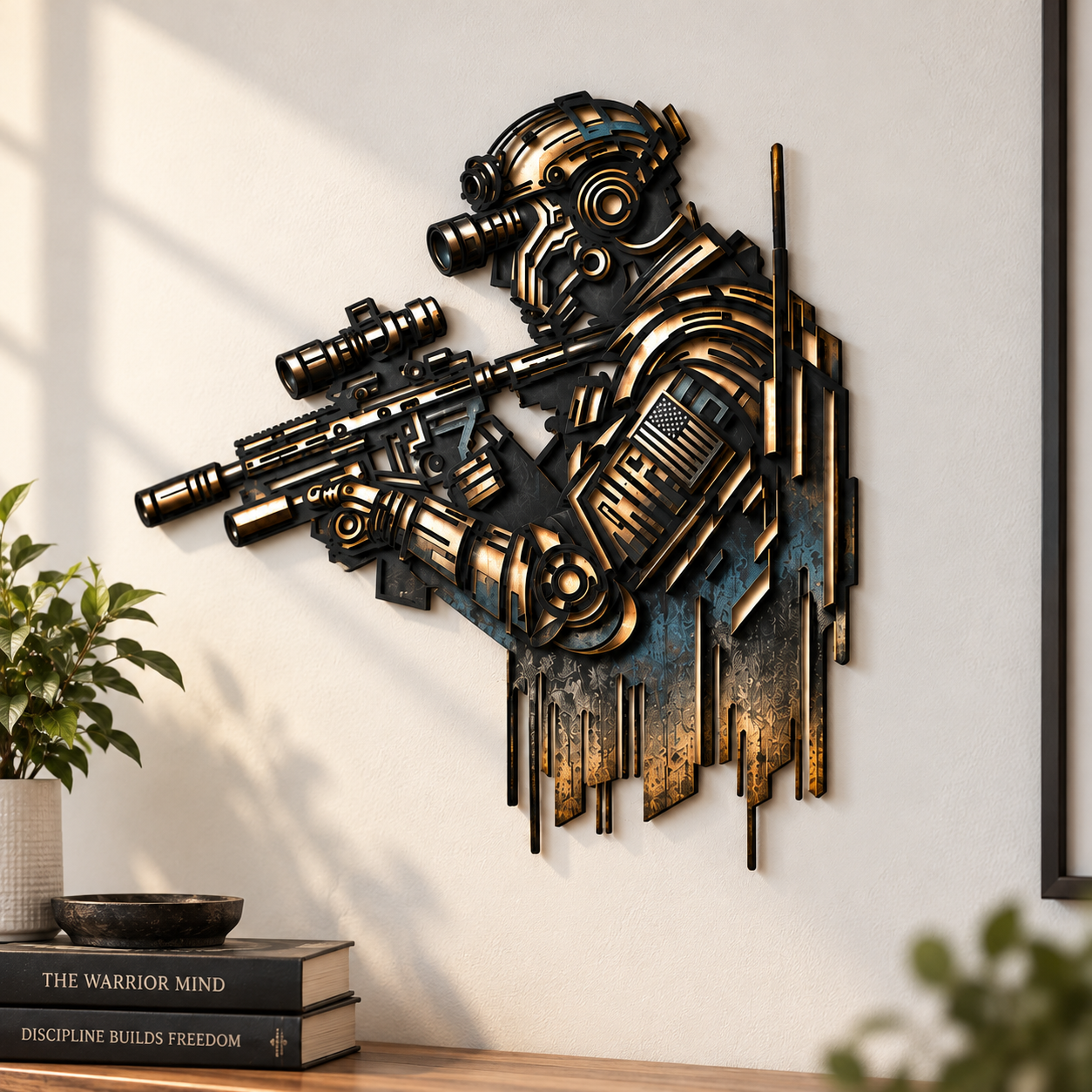 Tactical Soldier Metal Wall Art