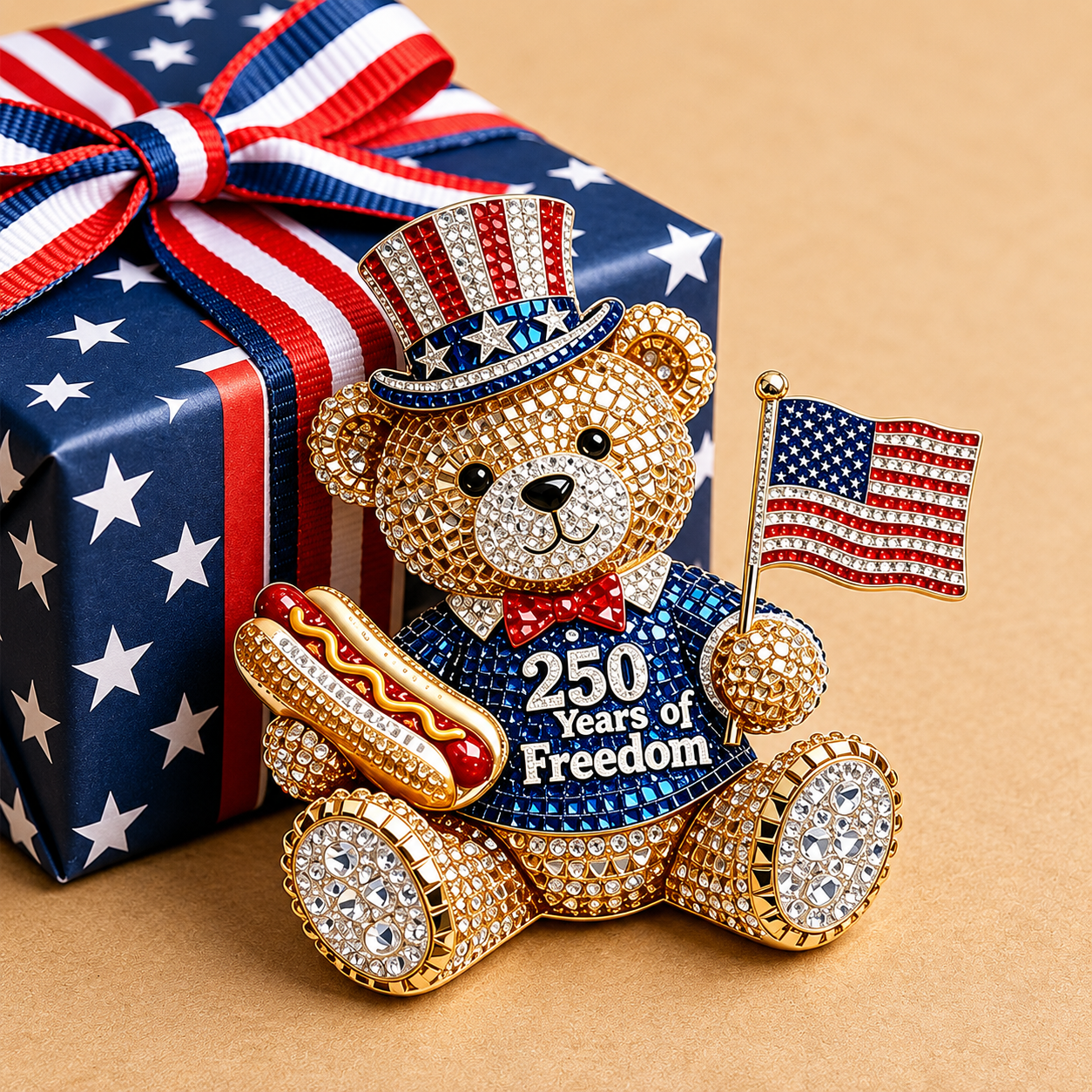250 Years of Freedom Bear Brooch Pin