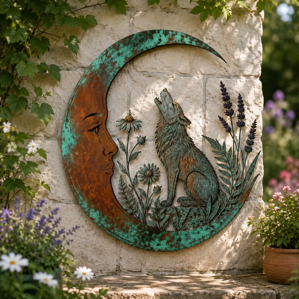 Moon Wolf Wall Decor