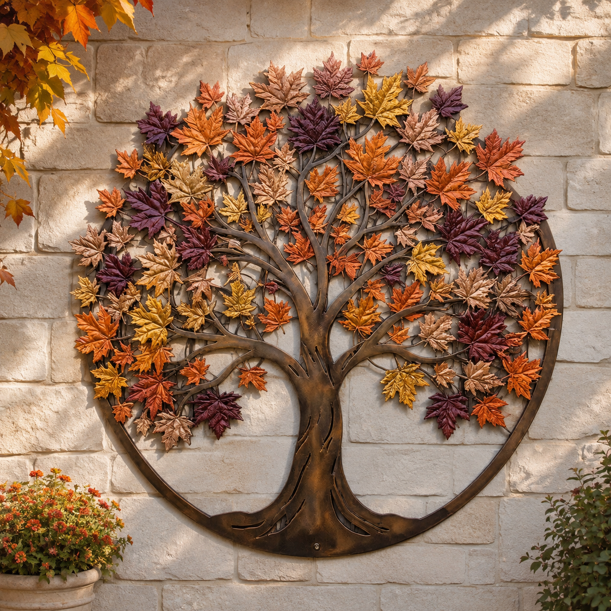 Metal Autumn Tree Metal Wall Art